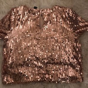 Rose Gold Sequin Crop Top
